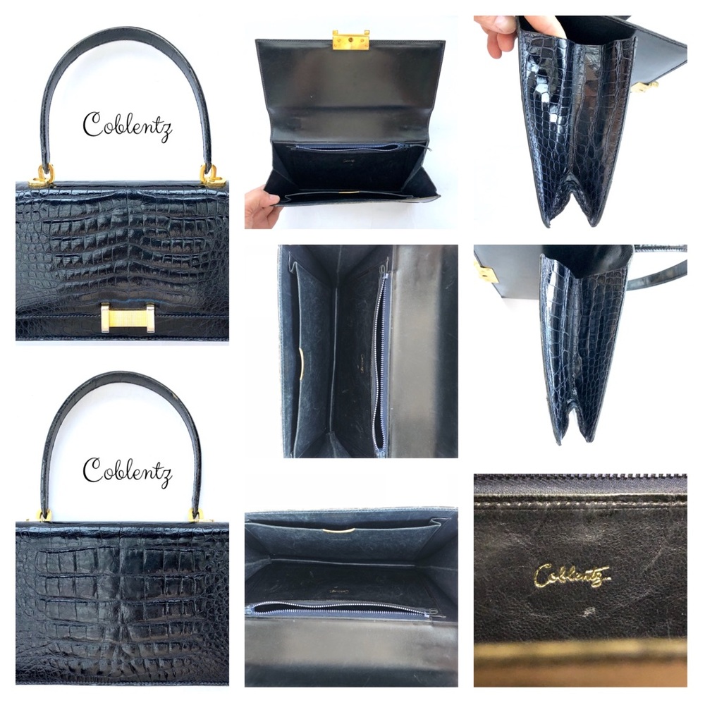 SOLD! Coblentz Women Black Alligator Handbag Purse